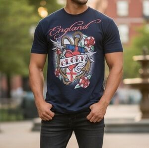 Y2K England Glory Navy T-Shirt